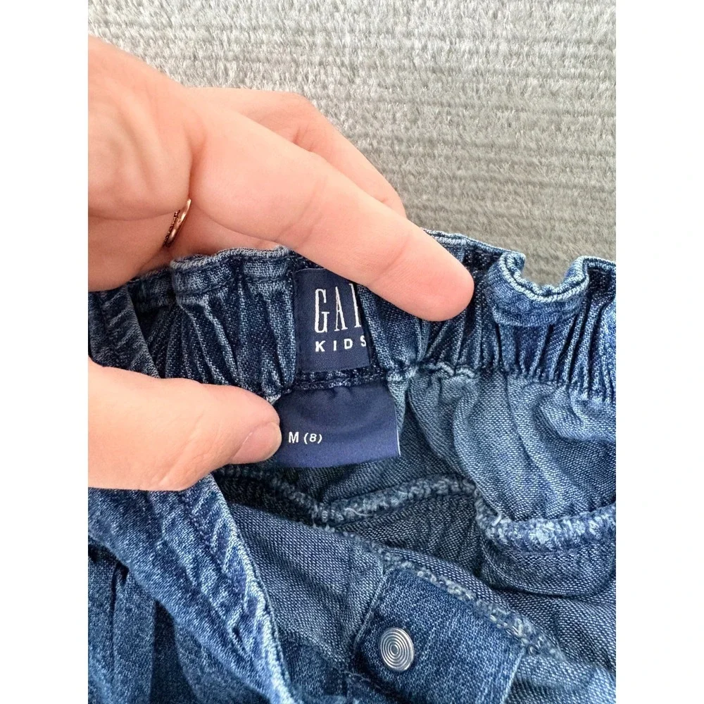 Gap Skirts Women 8 Denim Ruffle Cotton Tiered Mini